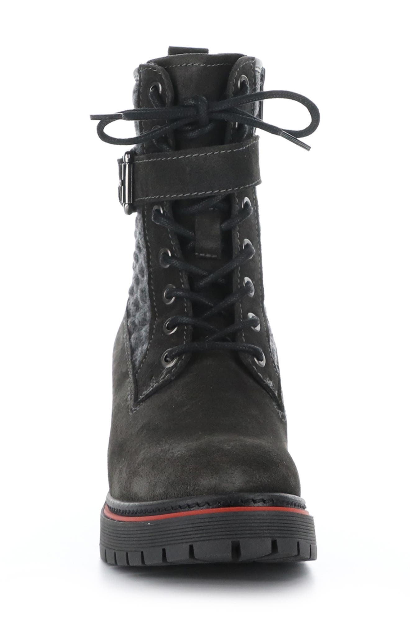 Bos. & Co. Zing Waterproof Combat Boot, Alternate, color, Grey Suede/Flannel
