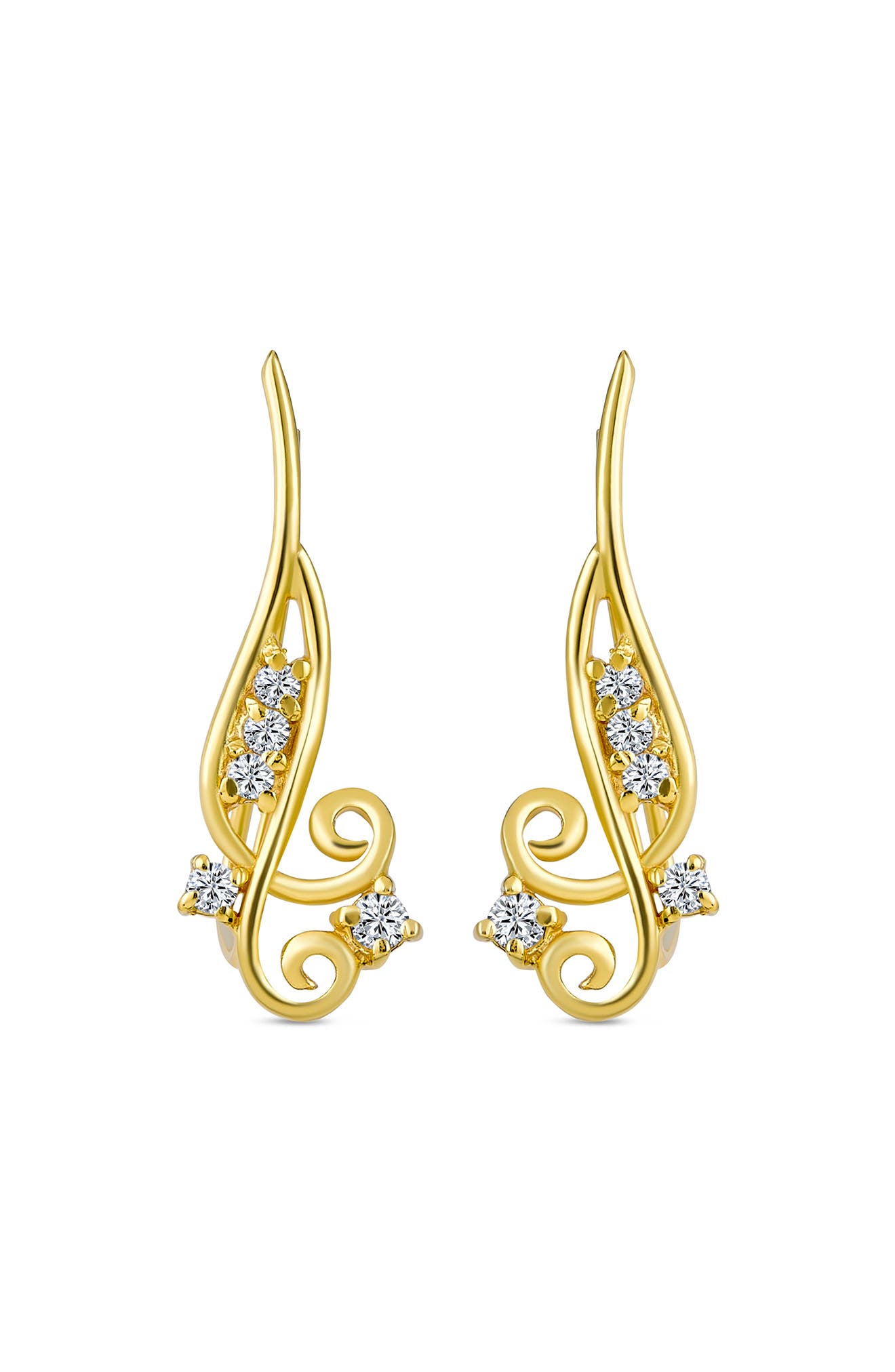BLING JEWELRY CZ Crawler Earrings