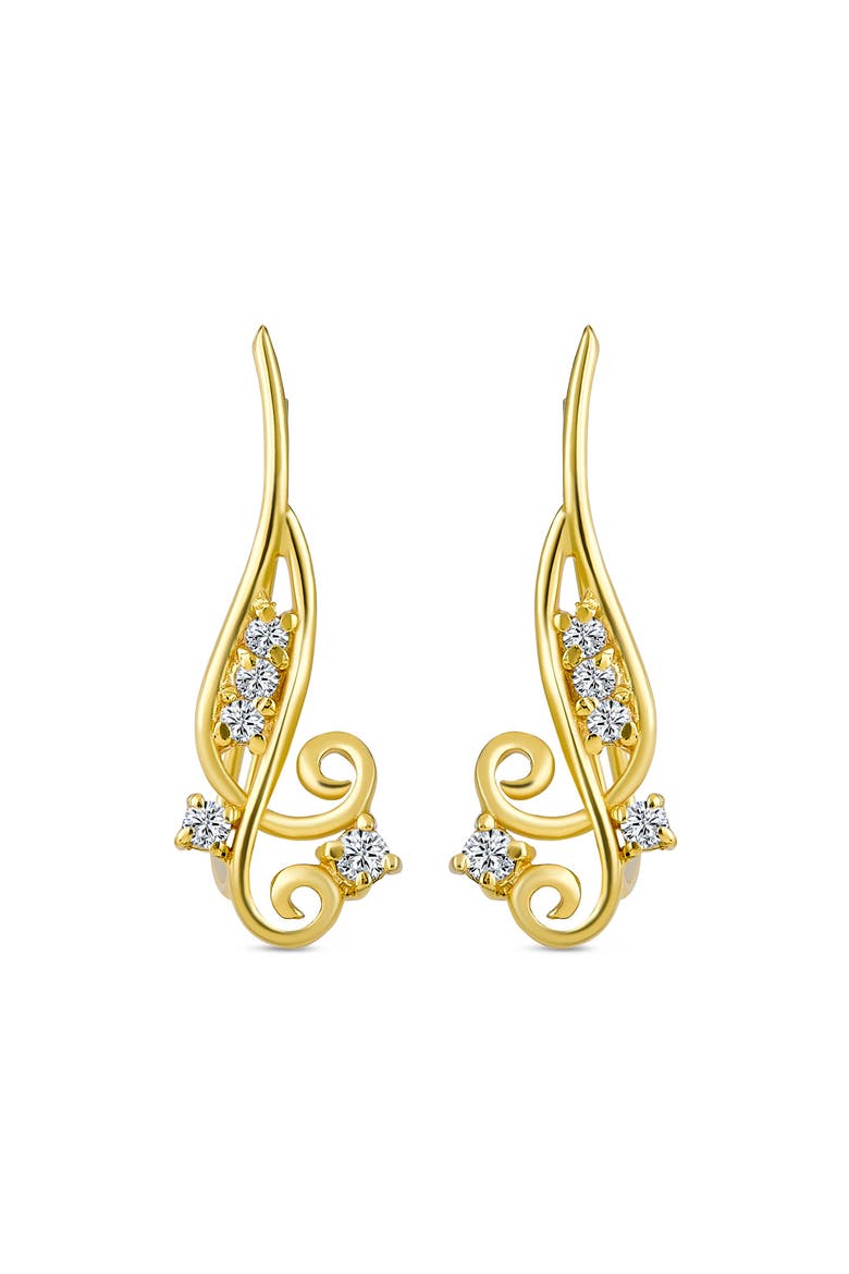 CZ Crawler Earrings, Main, color, GOLD