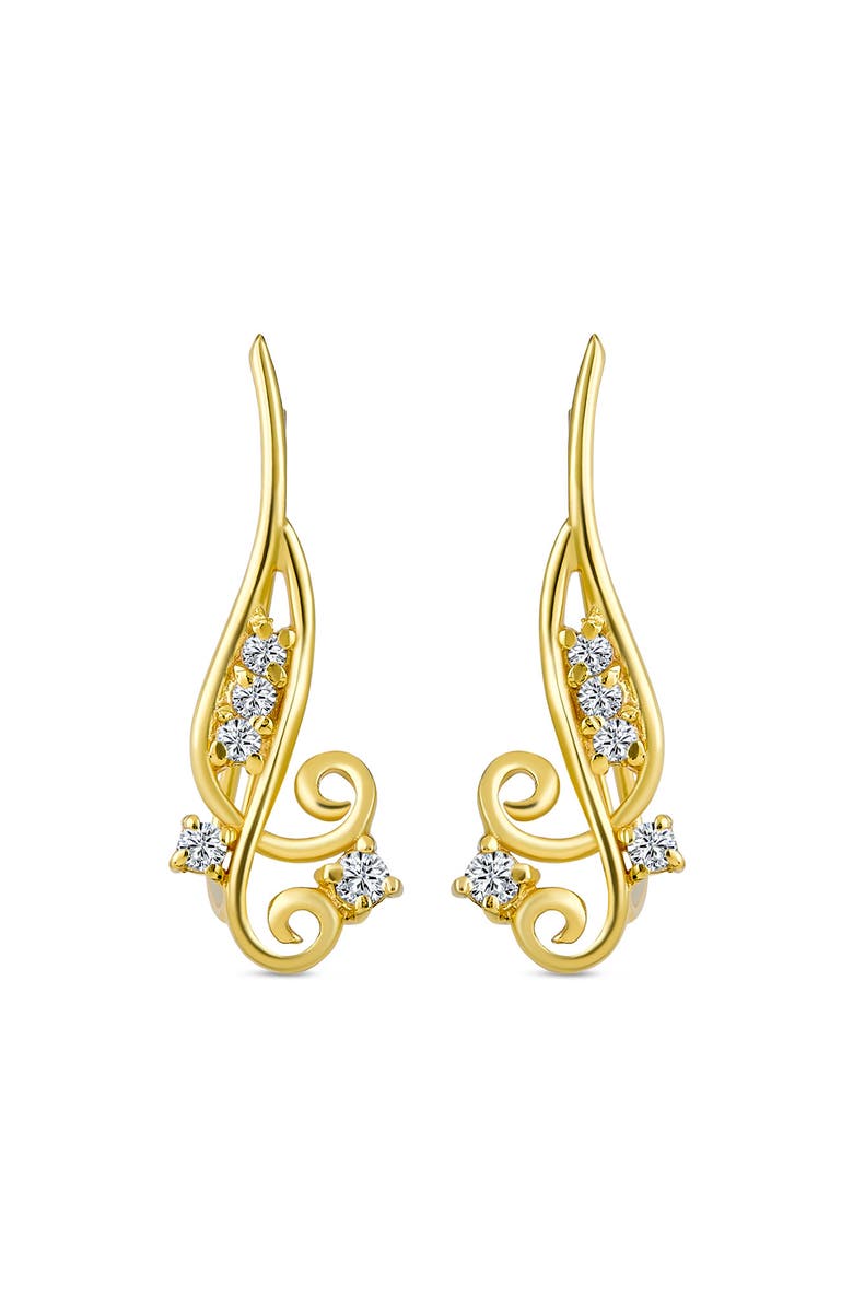 BLING JEWELRY CZ Crawler Earrings, Main, color, Gold