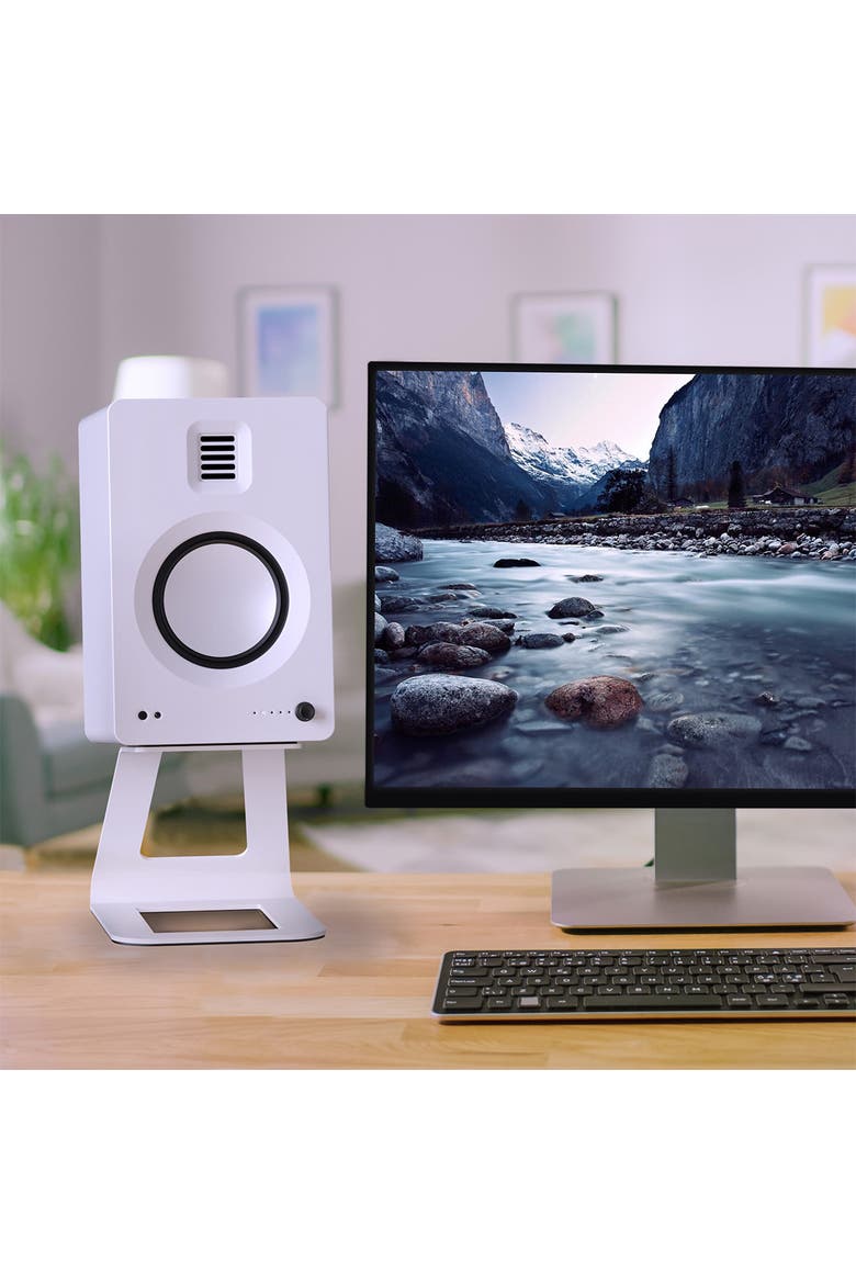 SE6 Elevated Desktop Speaker Stands for Large Speakers - Pair, Alternate, color, White