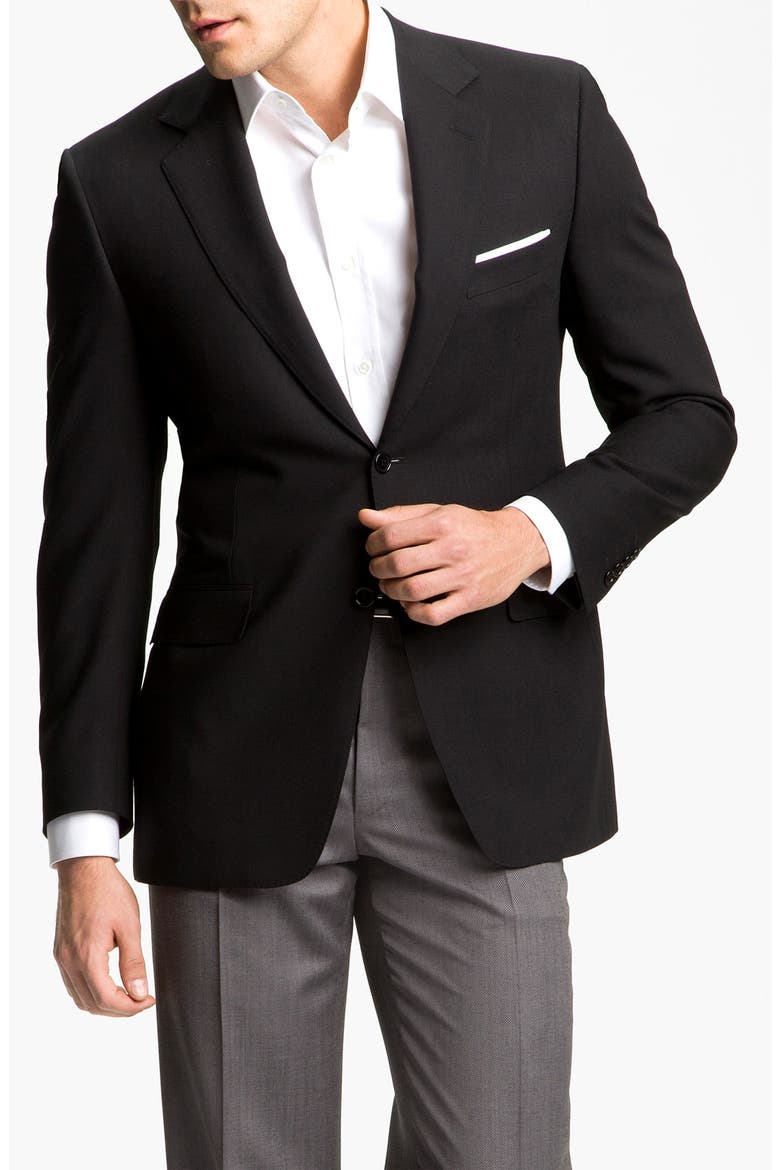 Classic Fit Solid Wool Blazer, Main, color, BLACK