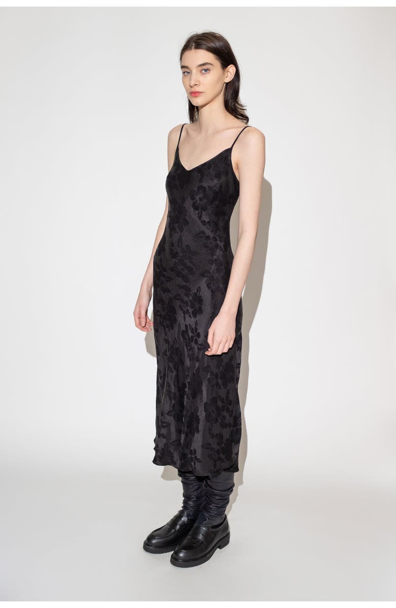 Untitled in Motion Desire Floral Jacquard Bias Slip Dress, Alternate, color, Black Floral