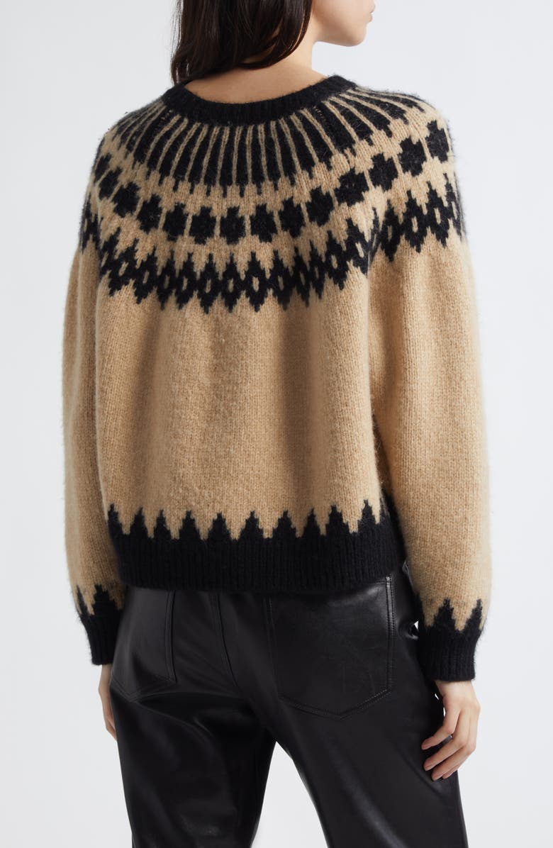 Nili Lotan Alena Sweater, Alternate, color, Light Camel Fair Isle