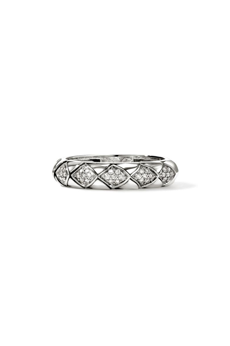 Naga Sterling Silver & Diamond Band Ring, Main, color, SILVER