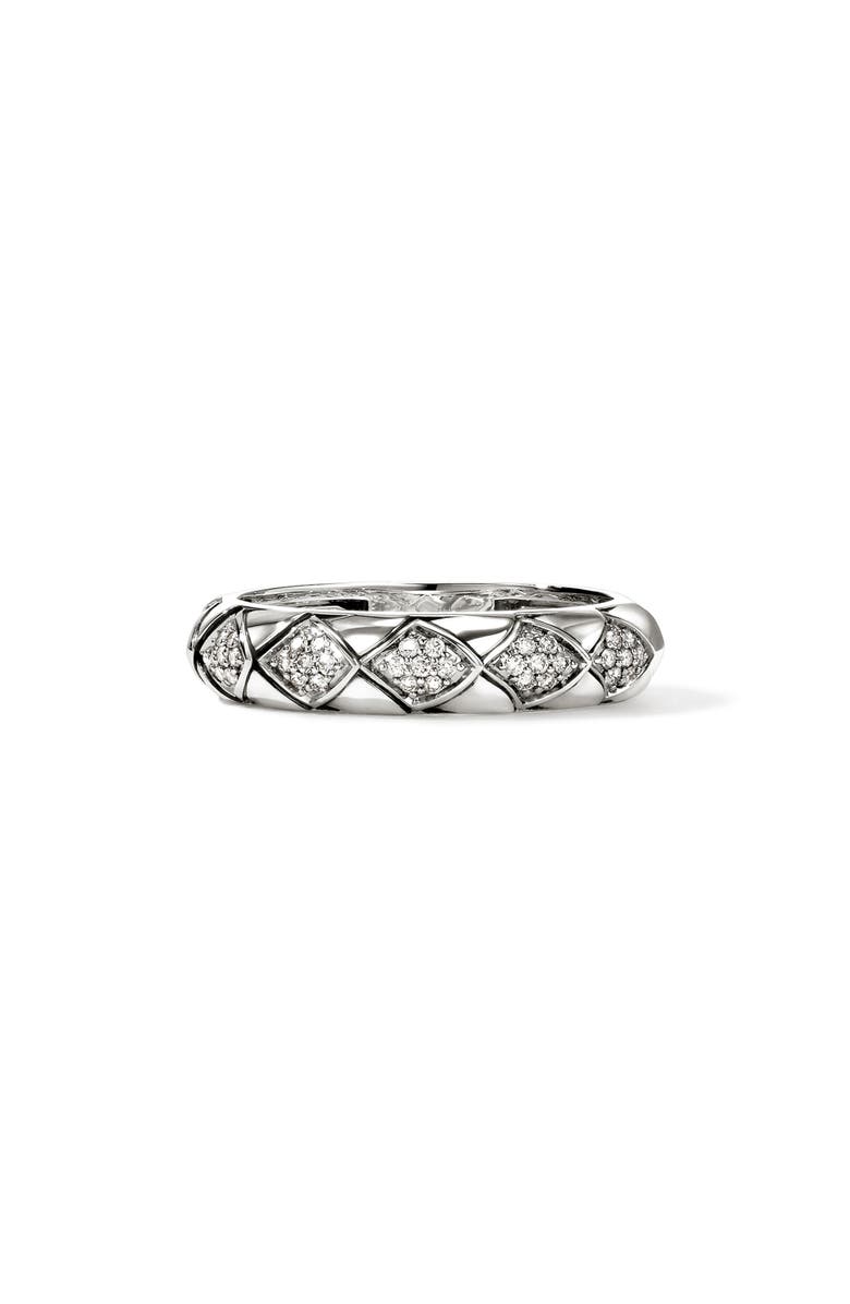 John Hardy Naga Sterling Silver & Diamond Band Ring, Main, color, Silver