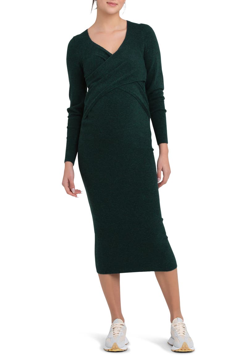 Heidi Long Sleeve Maternity/Nursing Dress, Main, color, FOREST