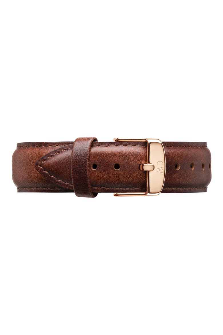 Classic St. Mawes Leather Strap Watch, 40mm, Alternate, color, ROSE GOLD/ BLACK