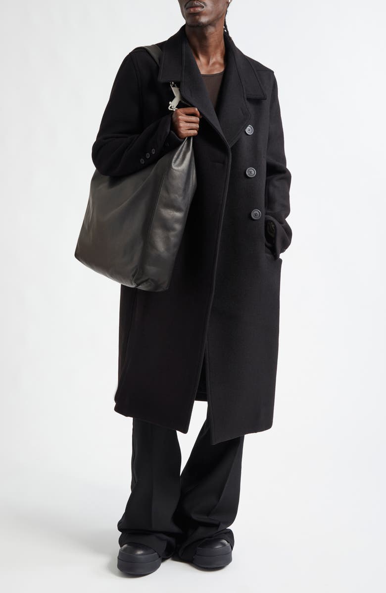 Rick Owens Porterville Melton Wool Officer Coat, Alternate, color, 