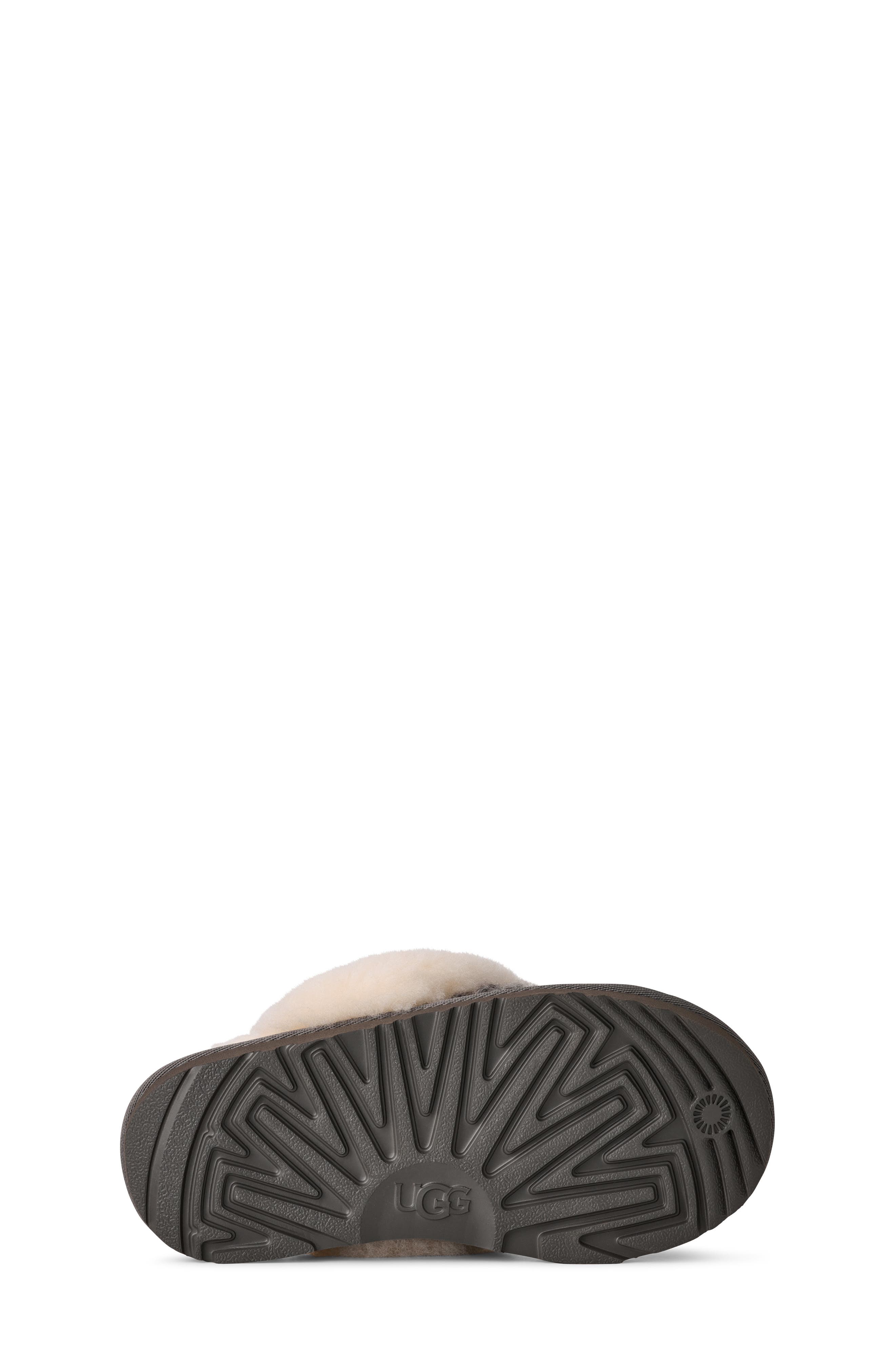 UGG<sup>®</sup> Kids' Cozy Knit II UGGplush<sup>™</sup> & Genuine Shearling Trim Slipper, Alternate, color, Charcoal