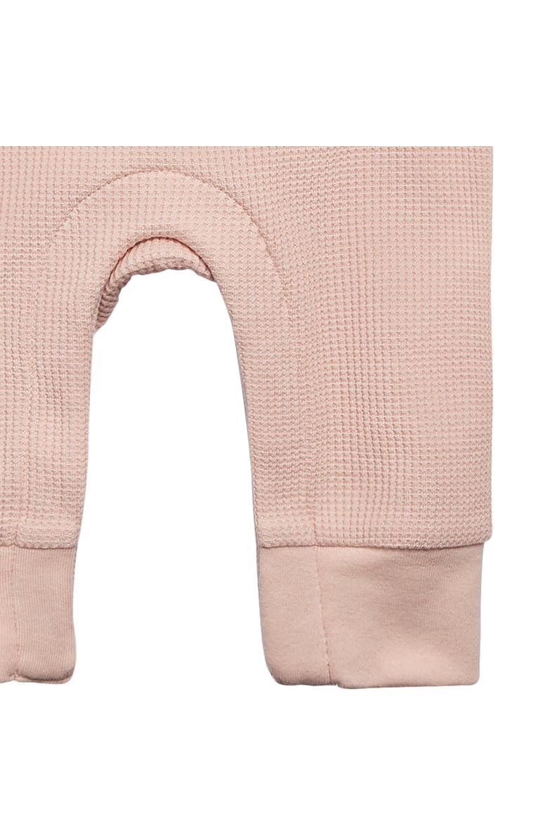 Modern Moments<sup>™</sup> by Gerber Waffle Knit Romper with Kangaroo Pocket, Alternate, color, Pink