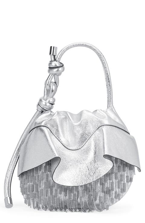 Ina Mini Ruffle Leather Potli Bag