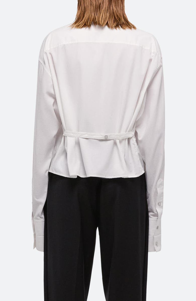 Helmut Lang Collarless Tuxedo Shirt, Alternate, color,
