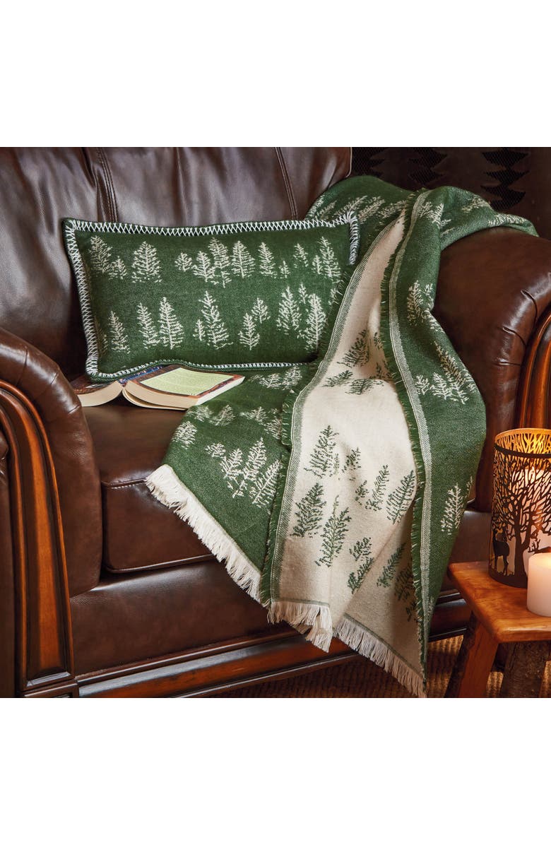 tag Aspen Green Acrylic Throw Blanket Cozy Christmas Decor, Alternate, color, Green