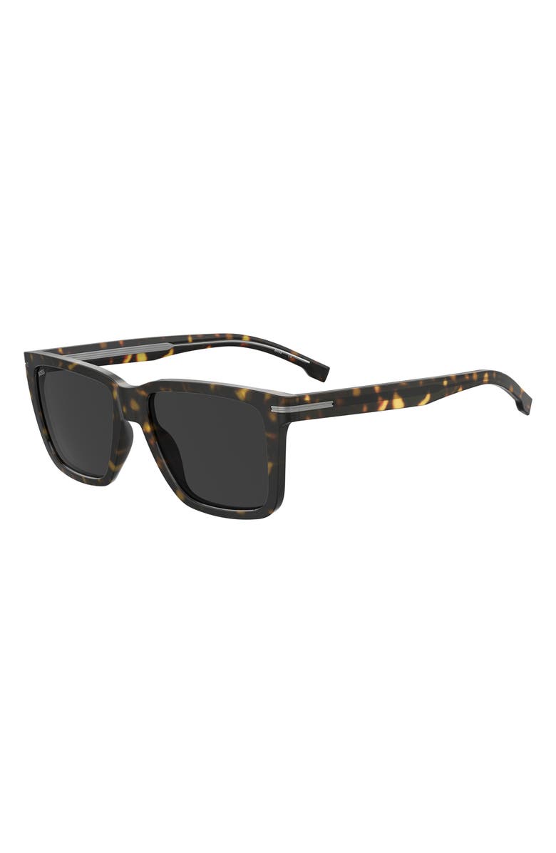 BOSS 55mm Square Sunglasses, Alternate, color, Havana