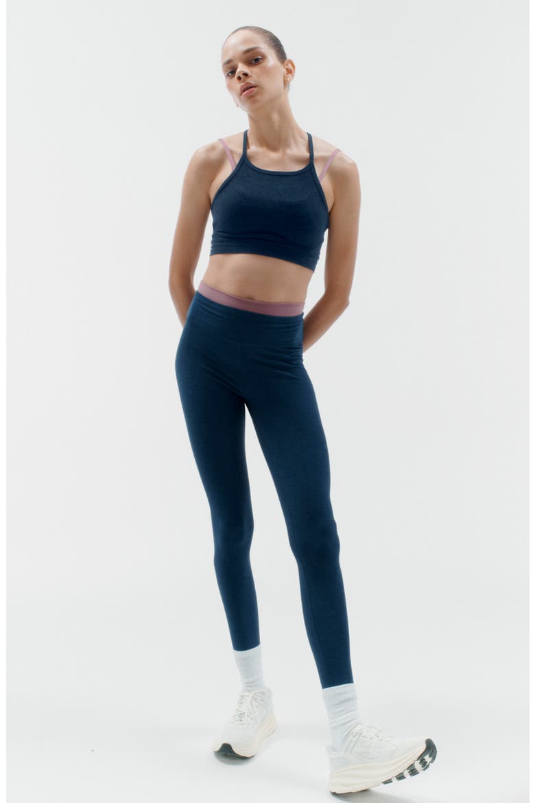 Space Dye Long Layered Bra, Alternate, color, NOCTURNAL NAVY/ BALLET PINK