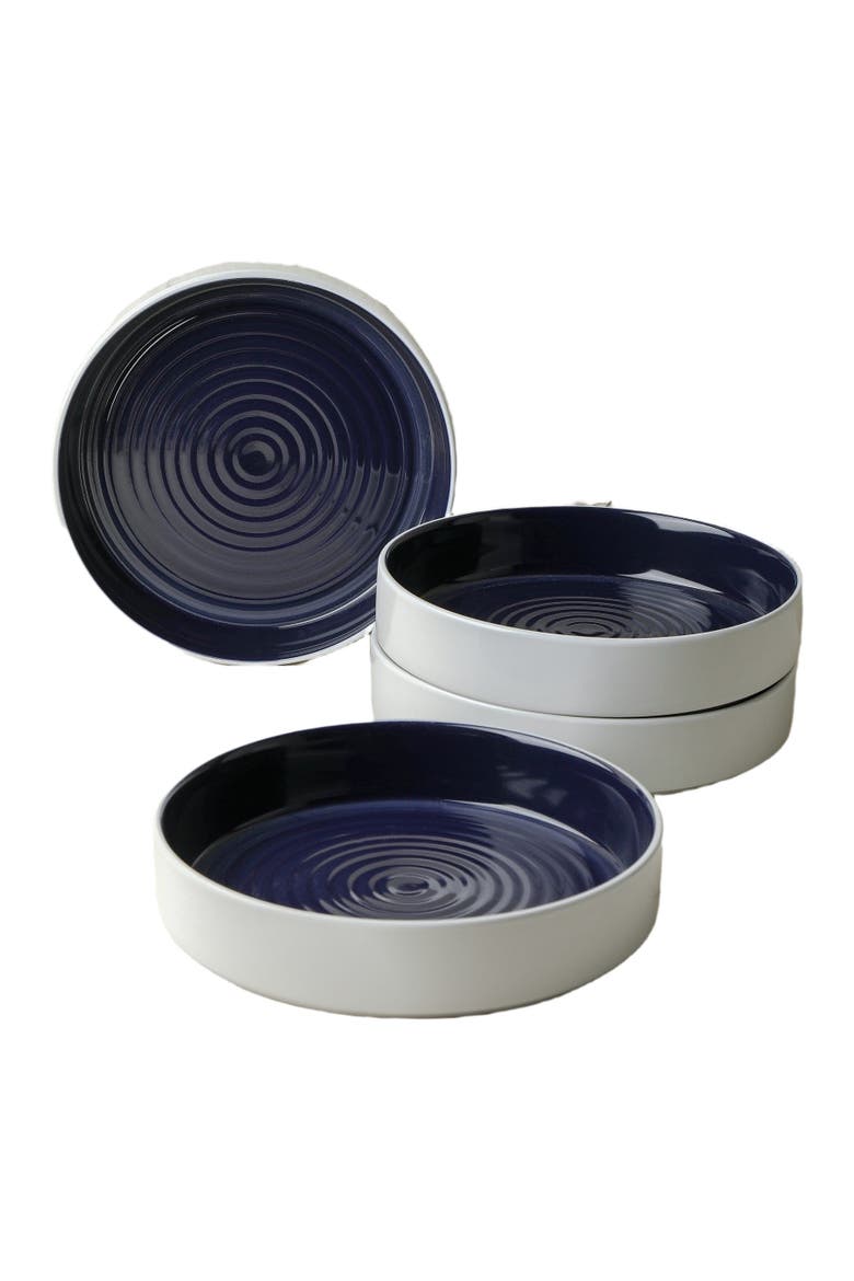 Elica Stoneware 12-Piece Dinnerware Set, Alternate, color, Navy and White