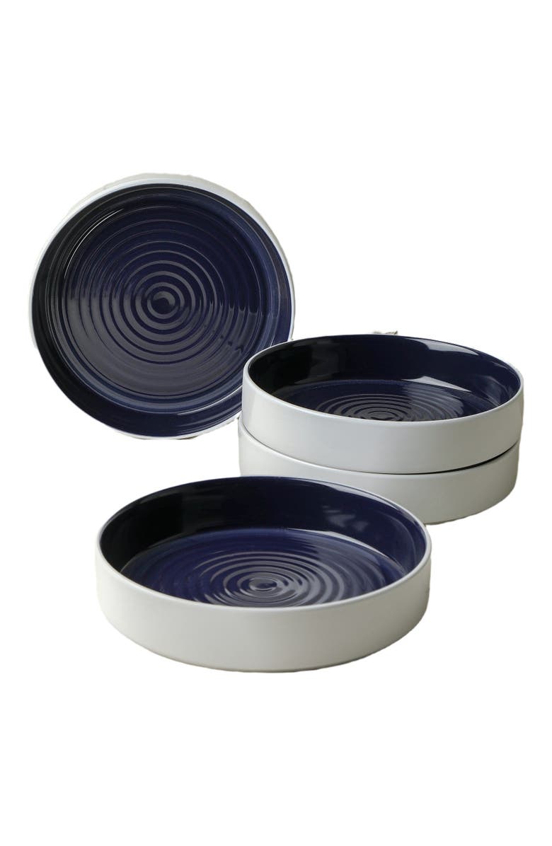 Stone Lain Elica Stoneware 12-Piece Dinnerware Set, Alternate, color, Navy And White