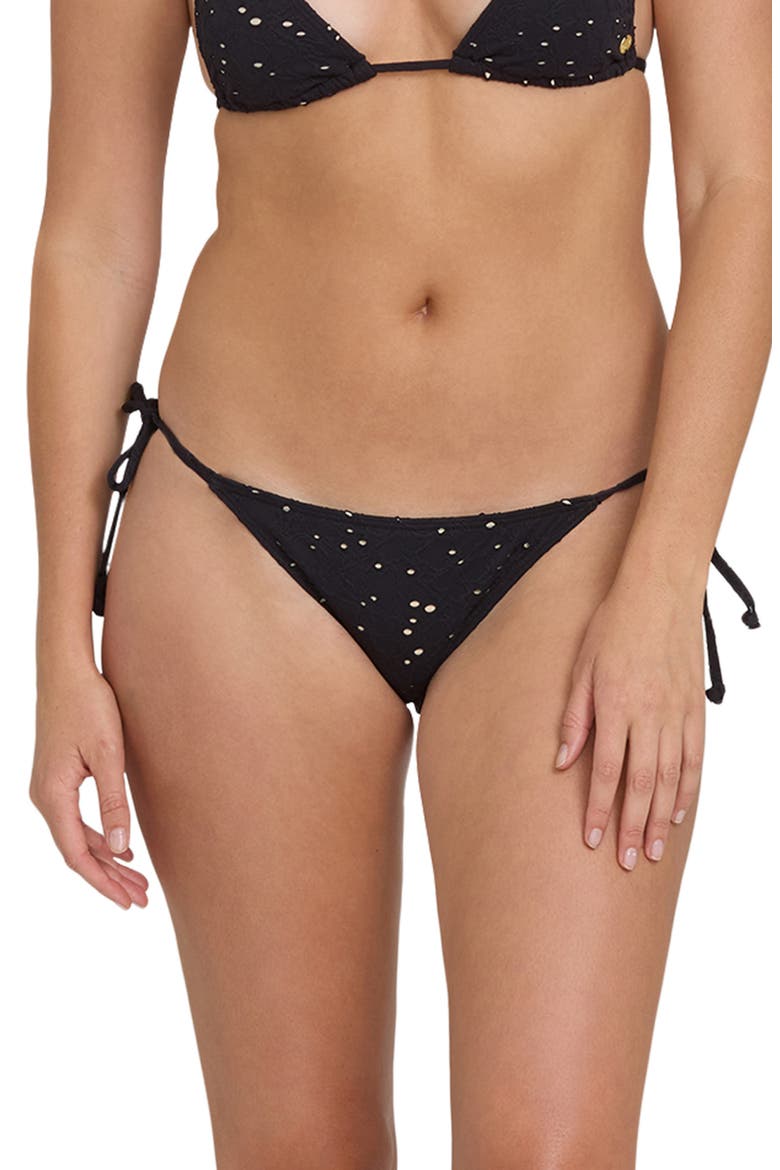 Eye on You Side Tie Bikini Bottoms, Main, color, BLACK PEBBLE