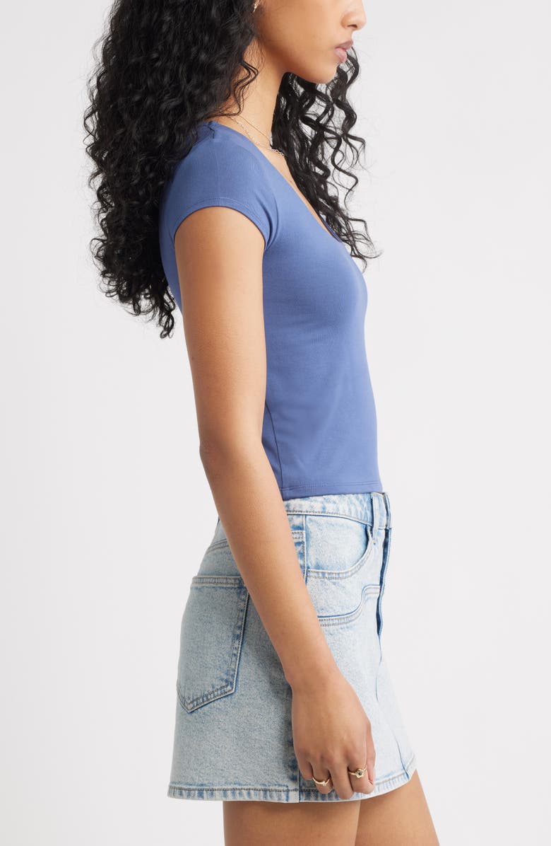 BP. Square Neck Baby Tee, Alternate, color, Blue Indigo