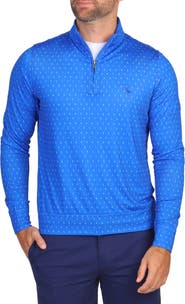 TailorByrd Byrds Tees Print Quarter Zip Performance Polo