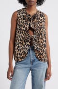 Damson Madder Tilly Leopard Print Organic Cotton Quilted Vest