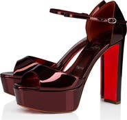 Christian Louboutin Sandaloo Metallic Peep-Toe Sandal
