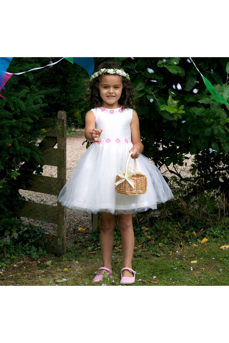 Daisy Tulle Dress, Alternate, color, White