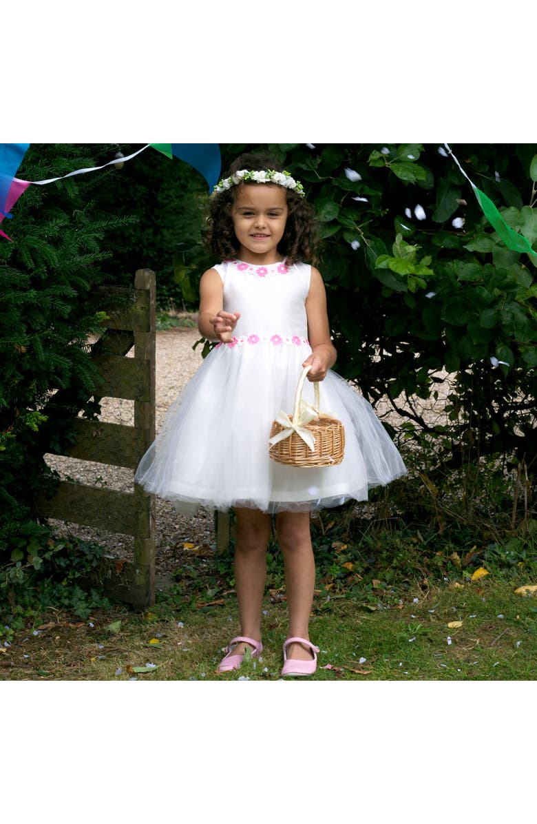 Rachel Riley Daisy Tulle Dress, Alternate, color, White