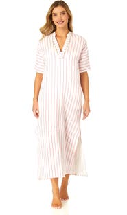 Anne Cole Women's Maxi Dress With Side Slits And Shell Details Cover Up