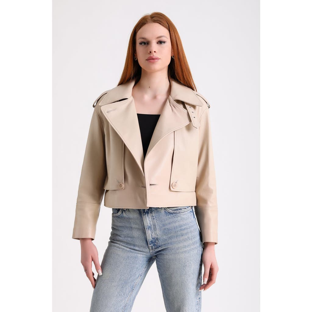 Furniq Uk Lola Leather Jacket In Animal Print