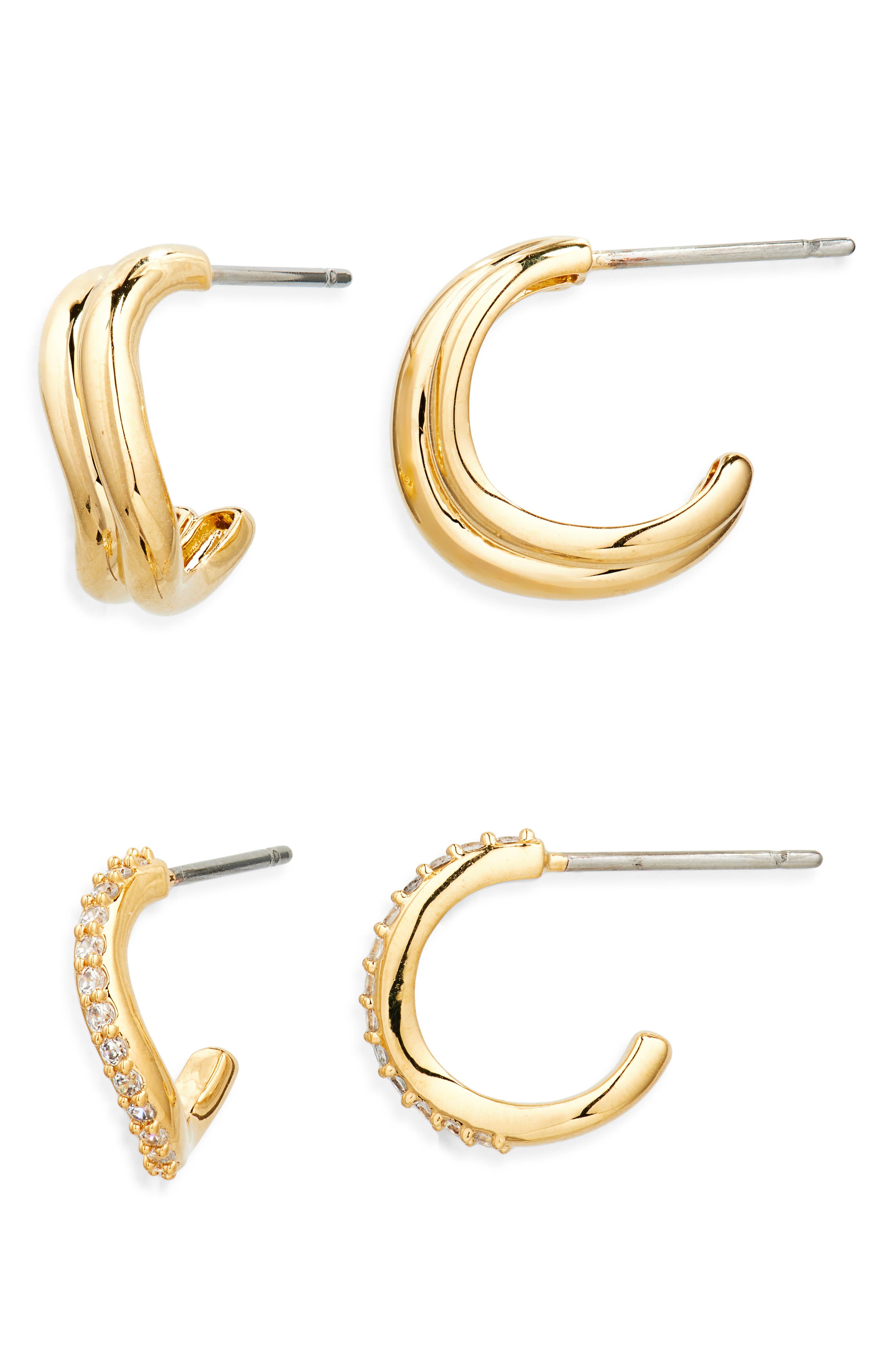The Perfect Gift Set of 2 Wavy Hoop Earrings