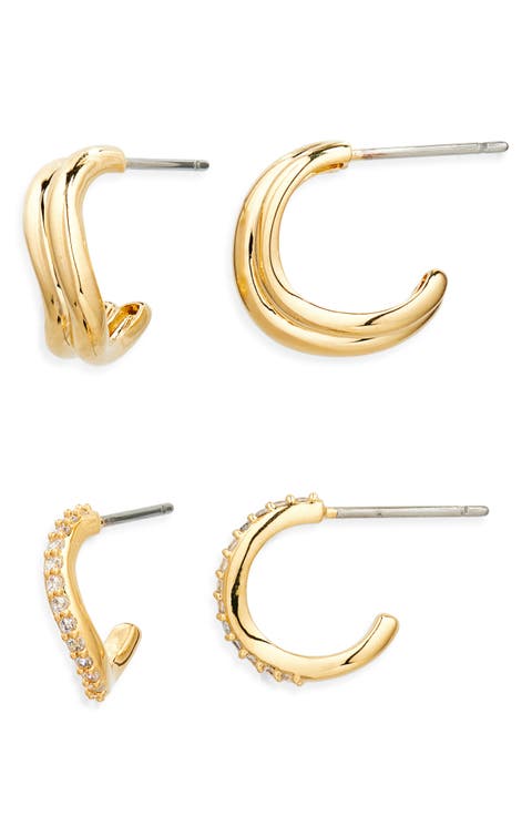 The Perfect Gift Set of 2 Wavy Hoop Earrings