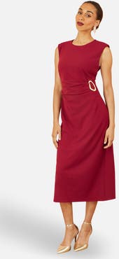 Yumi Buckle Detail Ruched Dress