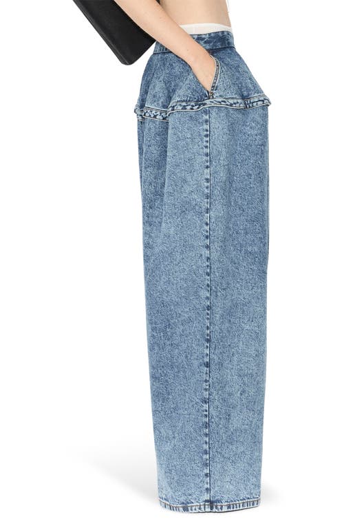 Shop Alaïa Basque Jeans In Bleu Neige
