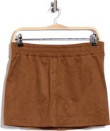 WAYF Faux Suede Miniskirt