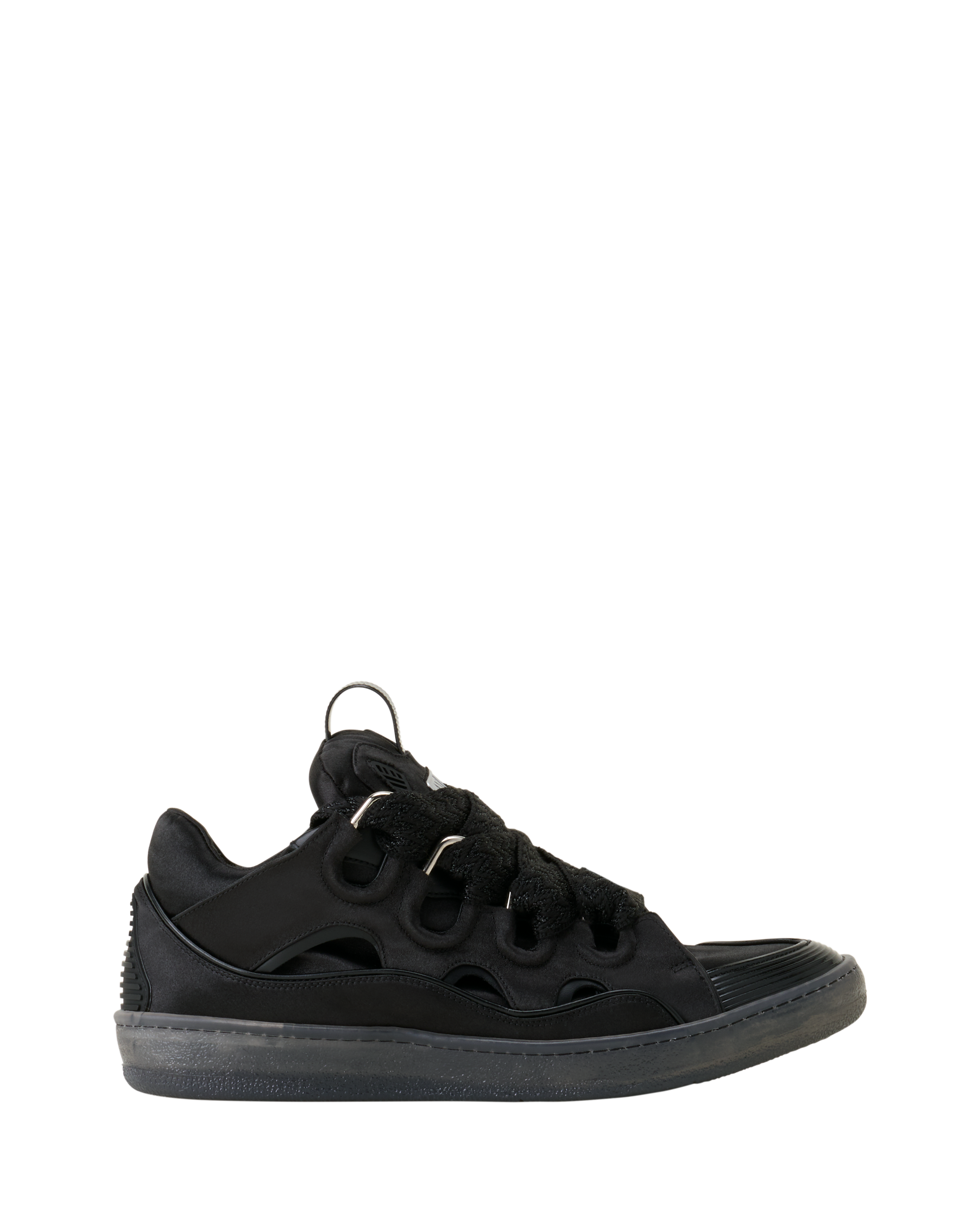 Lanvin Curb Sneakers In Satin, Main, color, Black