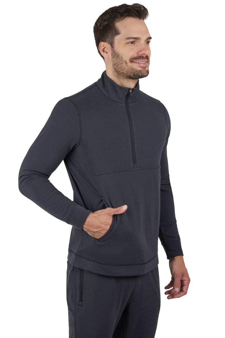 Silicon Tek Scuba Knit Half Zip Pullover, Alternate, color, BLACK