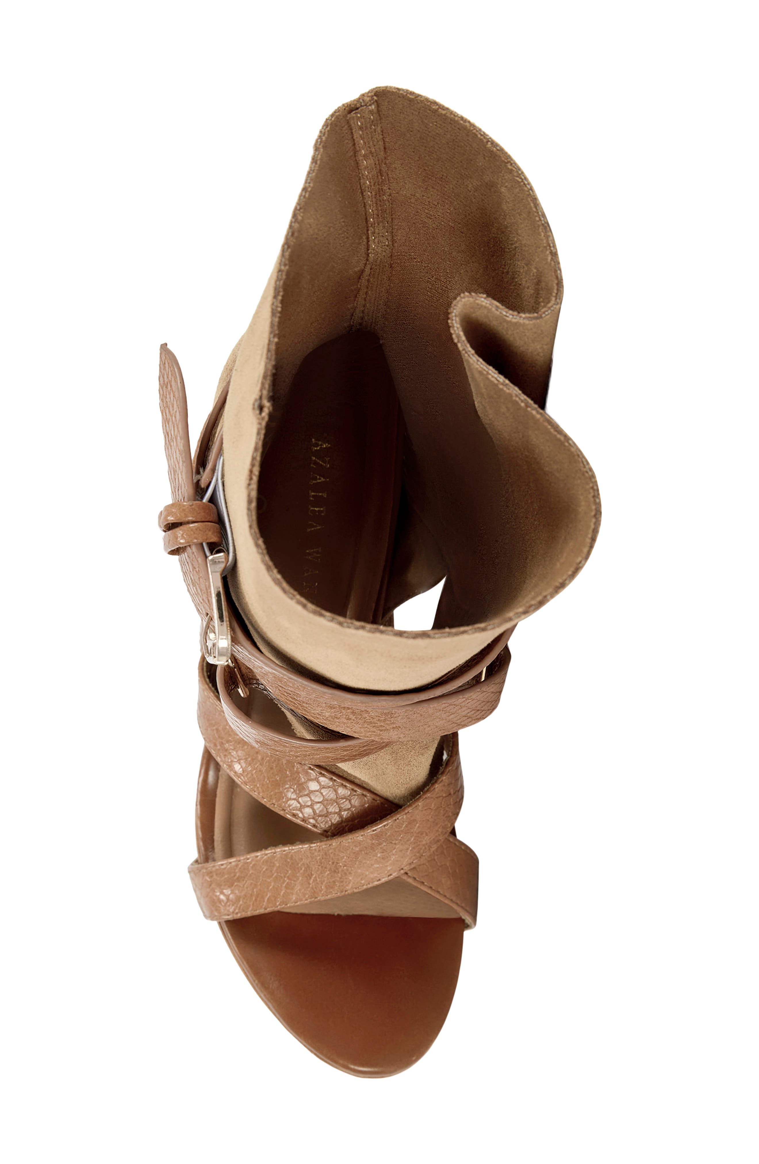 AZALEA WANG Rothko Platform Wedge Sandal, Alternate, color, Camel