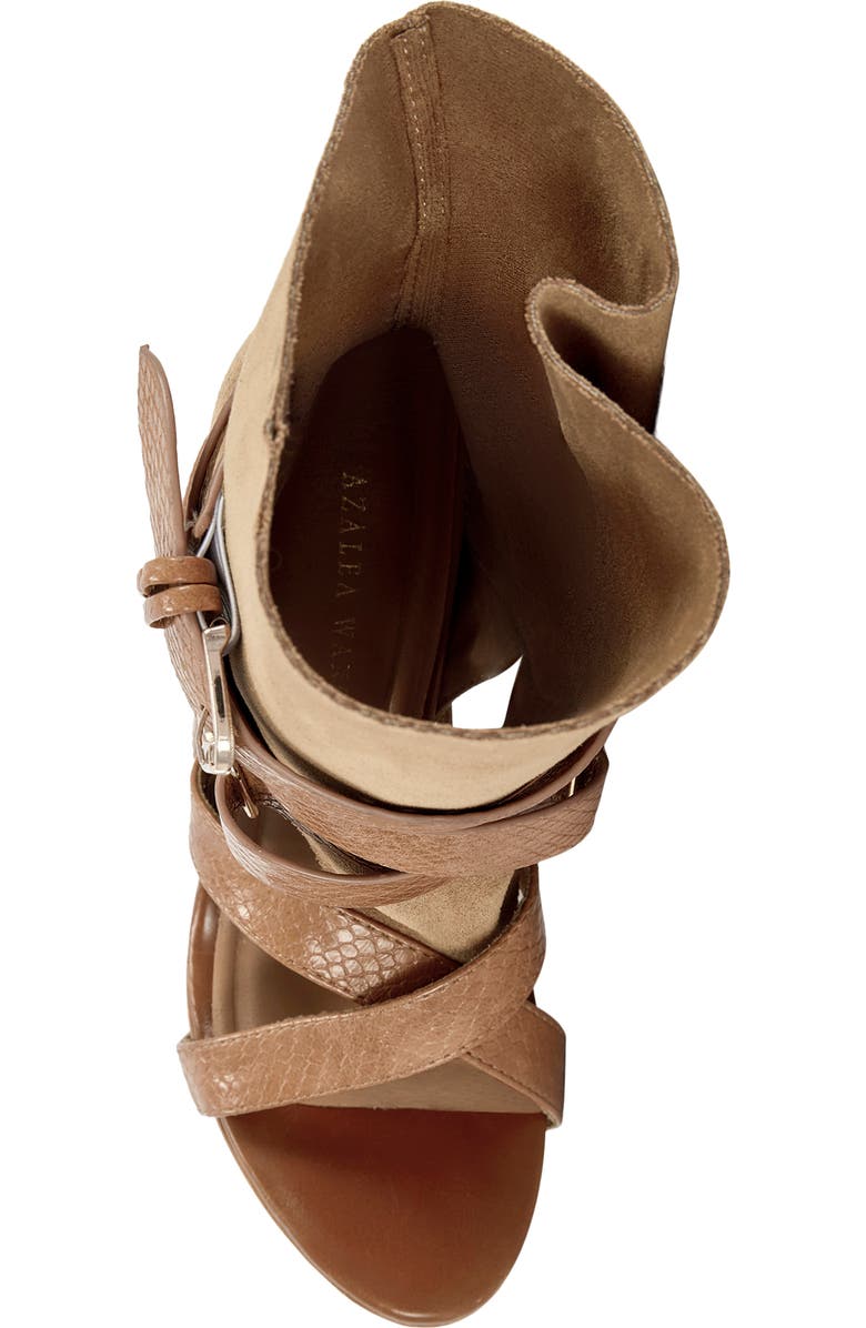 AZALEA WANG Rothko Platform Wedge Sandal, Alternate, color, Camel
