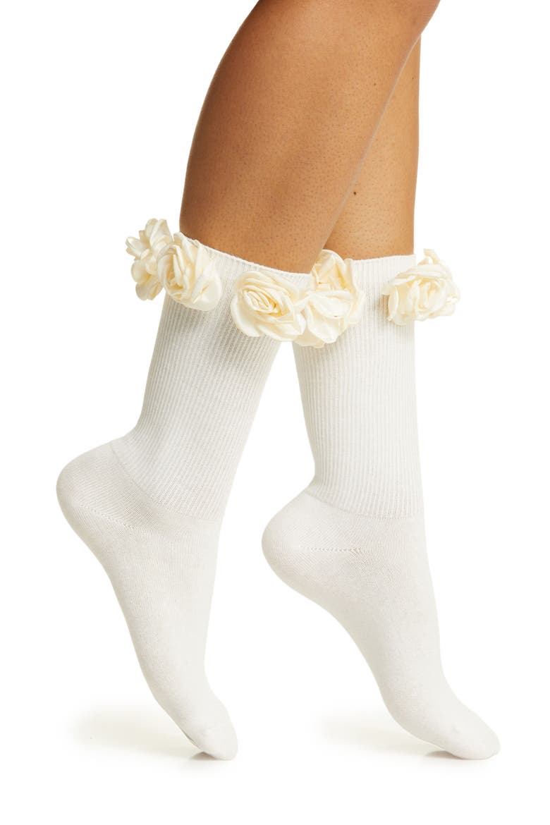 Ring a Rosie Crew Socks, Main, color, IVORY