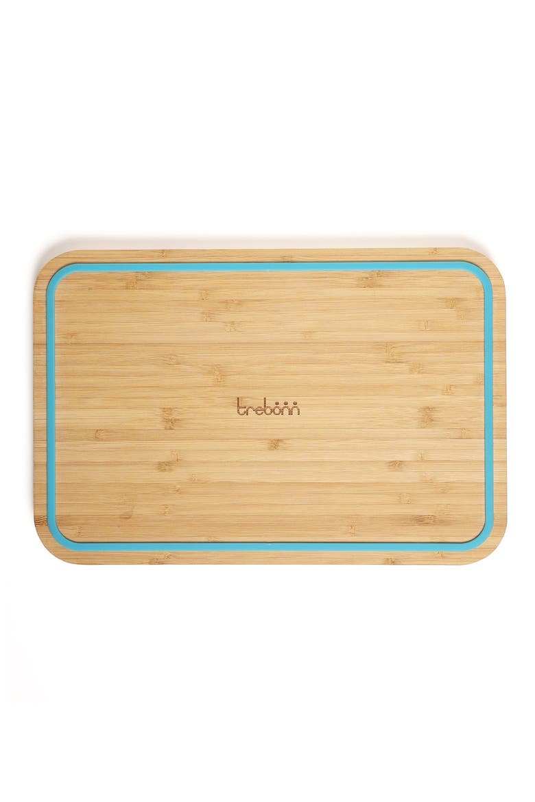 Wave Pattern Chop & Slide Small Bamboo Chopping Board, Alternate, color, BLUE