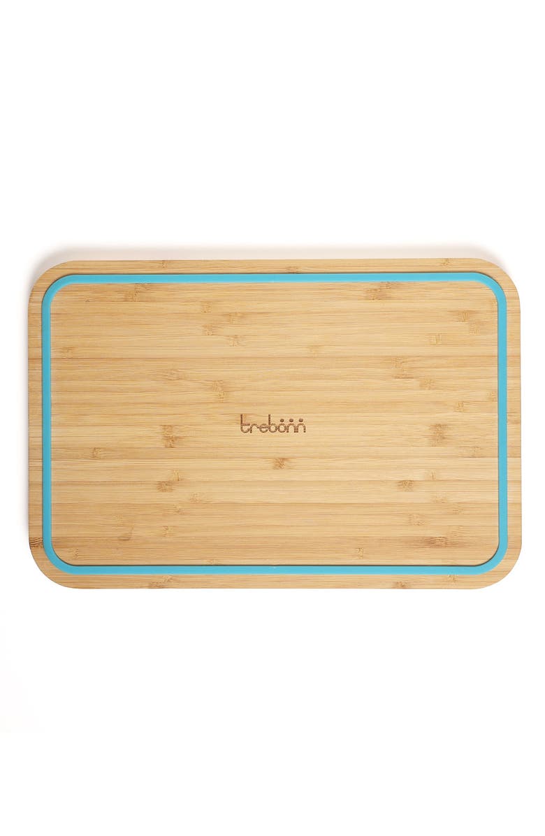 TREBONN Wave Pattern Chop & Slide Small Bamboo Chopping Board, Alternate, color, Blue
