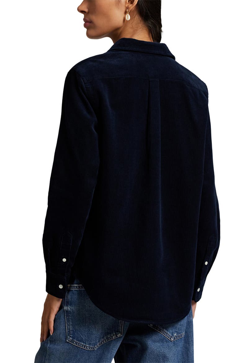 Classic Fit Cotton Corduroy Button-Up Shirt, Alternate, color, NAVY