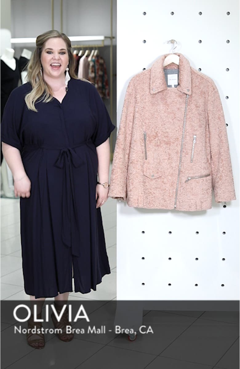 Faux Shearling Biker Jacket, sales video thumbnail