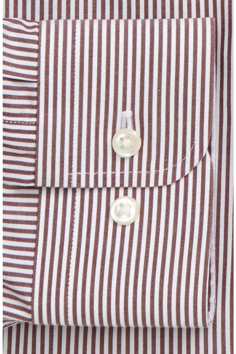 Smartcare Traditional Fit Stripe Dress Shirt, Alternate, color, BURGUNDY LONDON
