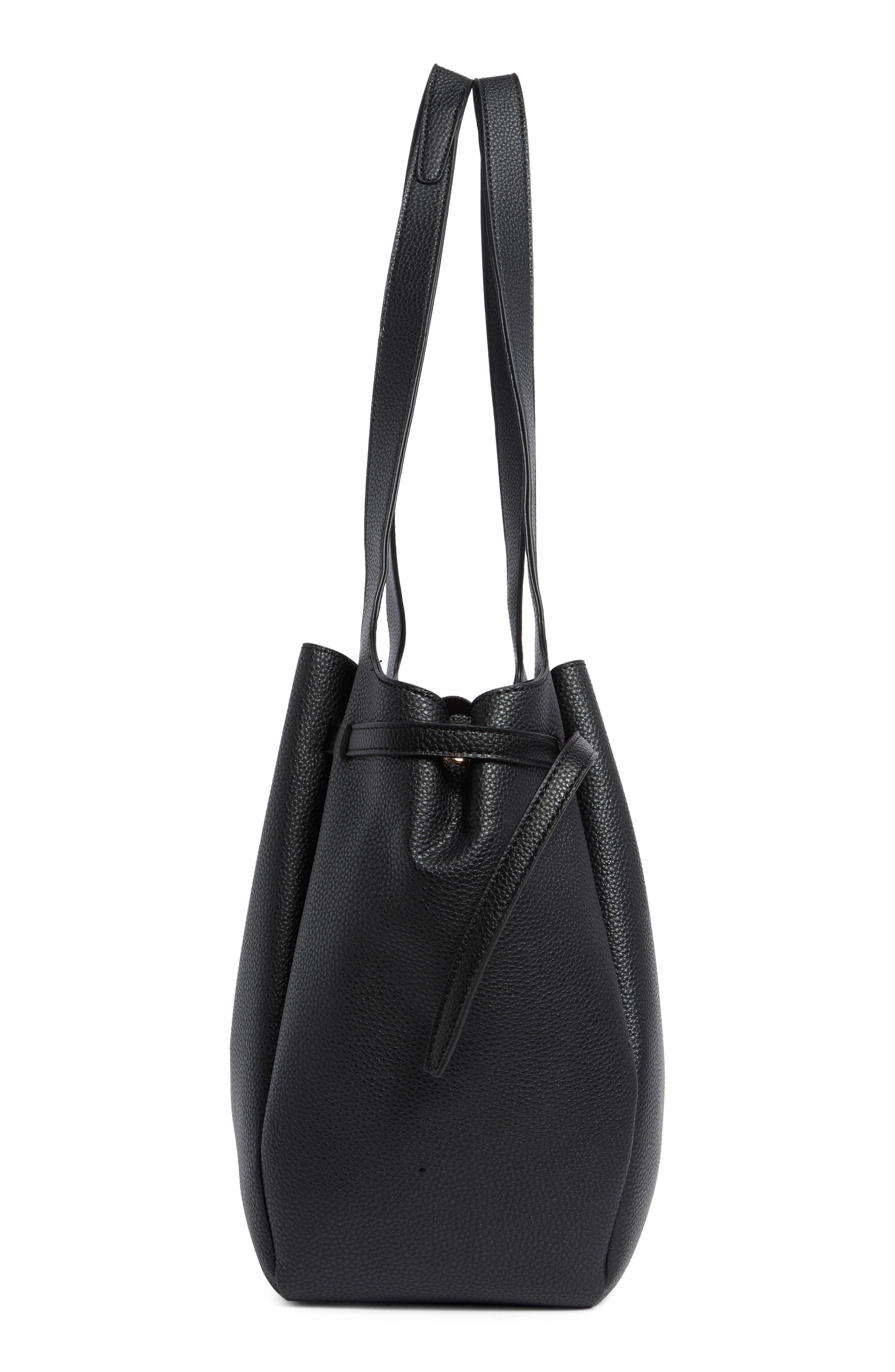 Nanette Lepore Laurel Belted Shoulder Bag, Alternate, color, Black