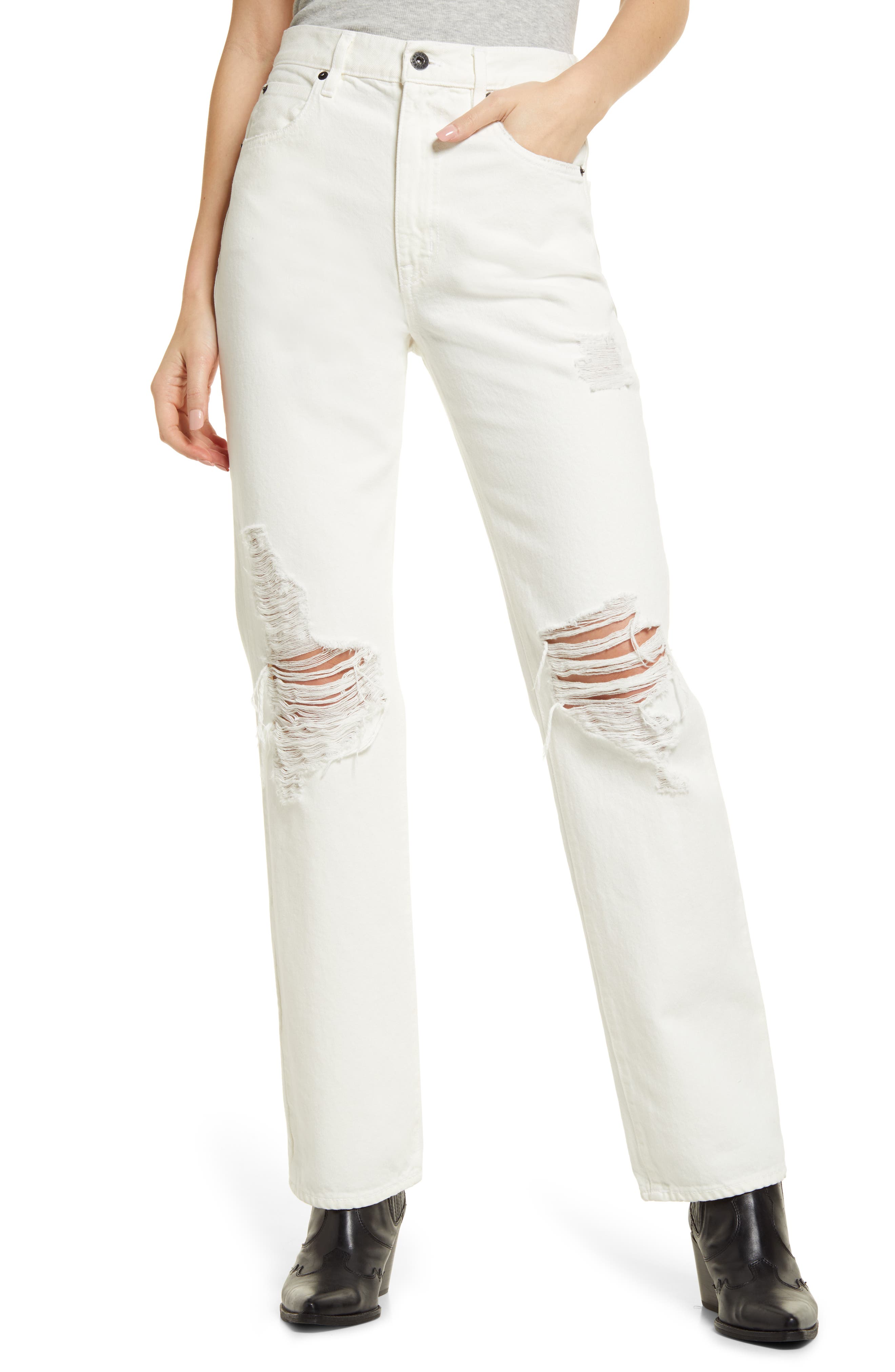 SLVRLAKE London High Rise Straight Jeans (Women) | Nordstromrack