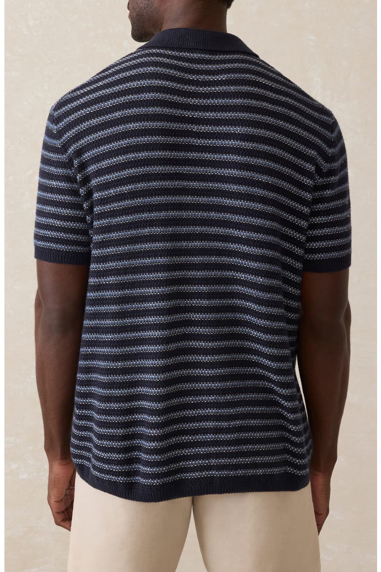Stripe Short Sleeve Cardigan, Alternate, color, NORTHERN DEPTHS STRIPE