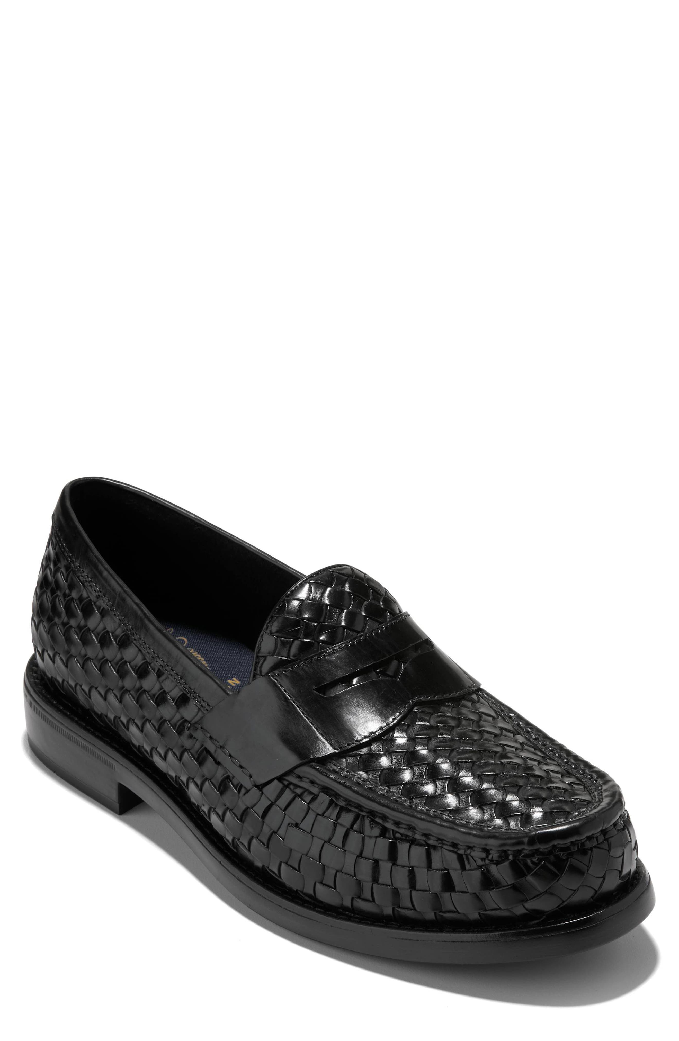 Pinch Penny Woven Flexcraft Loafer, Main, color, BLACK / BLACK